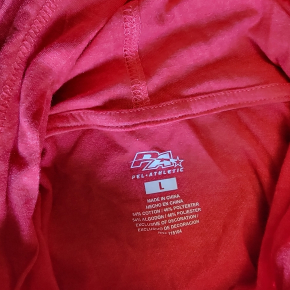 Pel Athletic, Red long sleeve hooded sweatshirt size Large - Picture 3 of 5